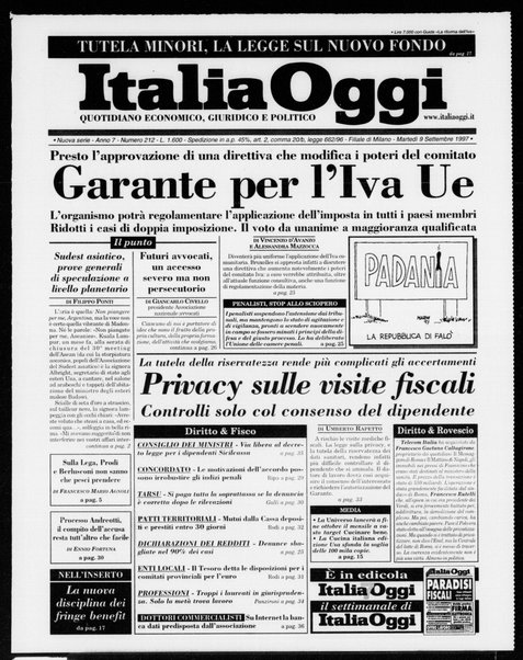 Italia oggi : quotidiano di economia finanza e politica